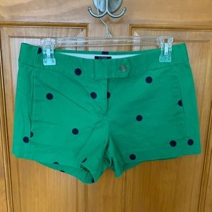 J.Crew City Fit Stretch Shorts Polka Dot - Green